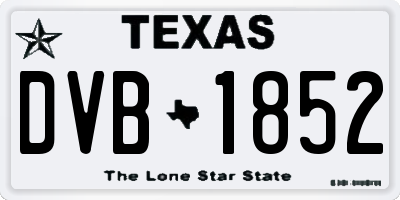 TX license plate DVB1852