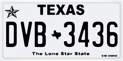 TX license plate DVB3436