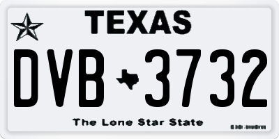 TX license plate DVB3732