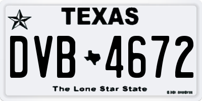 TX license plate DVB4672