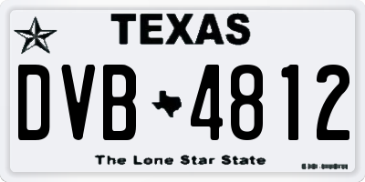 TX license plate DVB4812