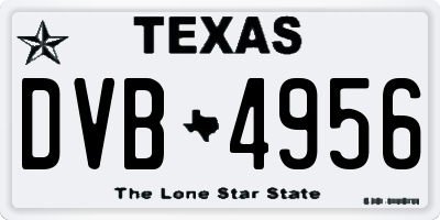 TX license plate DVB4956