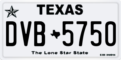 TX license plate DVB5750