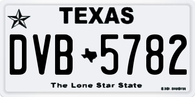 TX license plate DVB5782