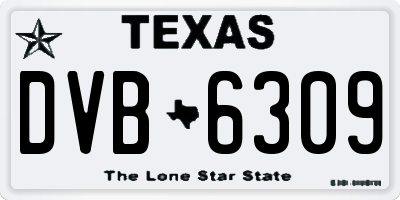 TX license plate DVB6309