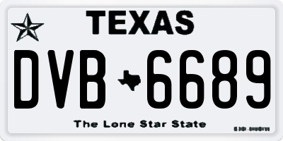 TX license plate DVB6689