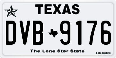 TX license plate DVB9176