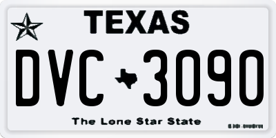 TX license plate DVC3090