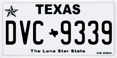 TX license plate DVC9339