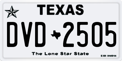TX license plate DVD2505