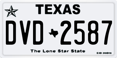 TX license plate DVD2587