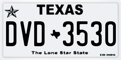 TX license plate DVD3530