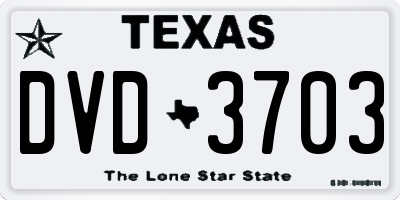 TX license plate DVD3703