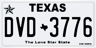 TX license plate DVD3776