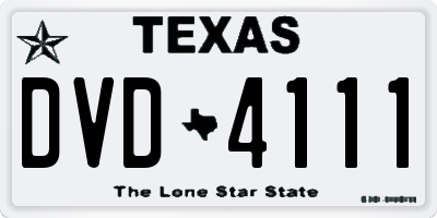 TX license plate DVD4111
