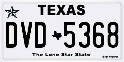 TX license plate DVD5368