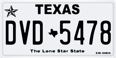 TX license plate DVD5478