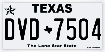 TX license plate DVD7504