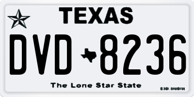 TX license plate DVD8236