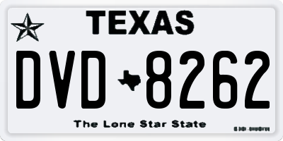 TX license plate DVD8262