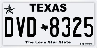 TX license plate DVD8325