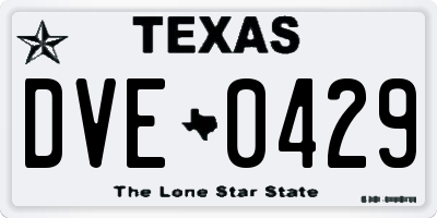 TX license plate DVE0429