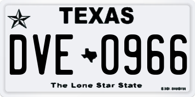 TX license plate DVE0966
