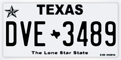 TX license plate DVE3489