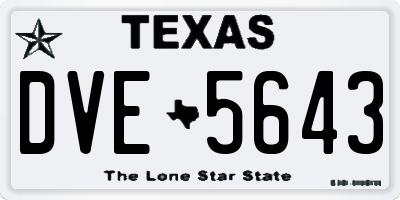 TX license plate DVE5643