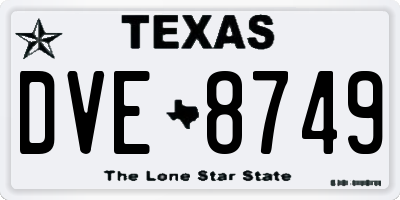 TX license plate DVE8749