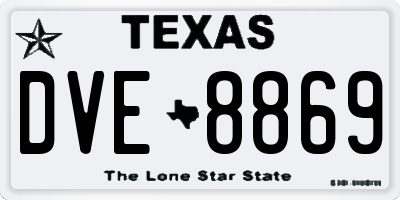 TX license plate DVE8869