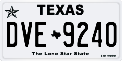 TX license plate DVE9240
