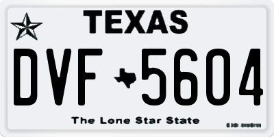 TX license plate DVF5604
