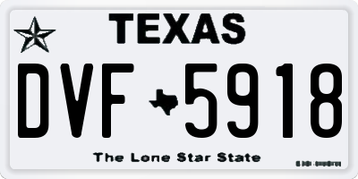 TX license plate DVF5918