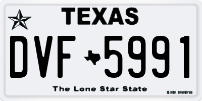 TX license plate DVF5991
