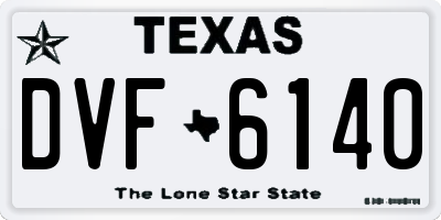 TX license plate DVF6140
