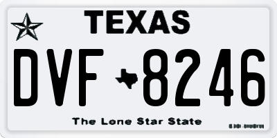 TX license plate DVF8246