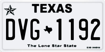 TX license plate DVG1192