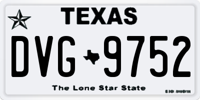 TX license plate DVG9752