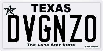 TX license plate DVGNZO