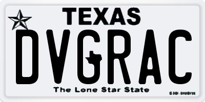 TX license plate DVGRAC