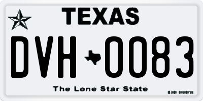 TX license plate DVH0083