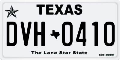 TX license plate DVH0410