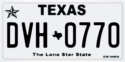 TX license plate DVH0770