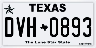 TX license plate DVH0893
