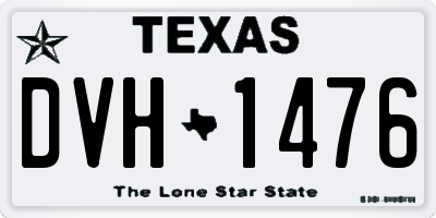 TX license plate DVH1476