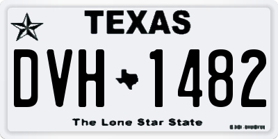 TX license plate DVH1482