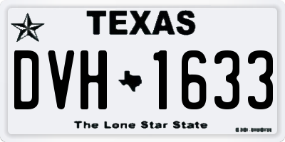 TX license plate DVH1633