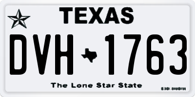 TX license plate DVH1763