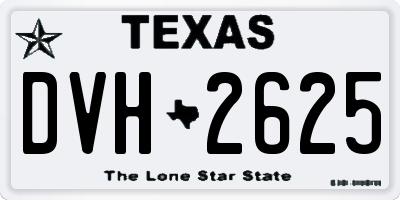 TX license plate DVH2625